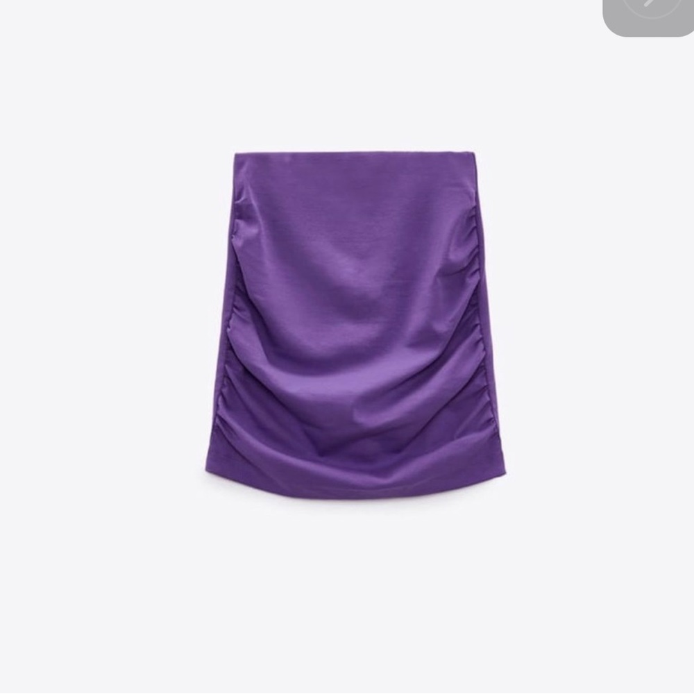 Zara relaxed Cocktail Mini Skirt with side ruching in gorgeous shade of mauve❣️ - Picture 2 of 8